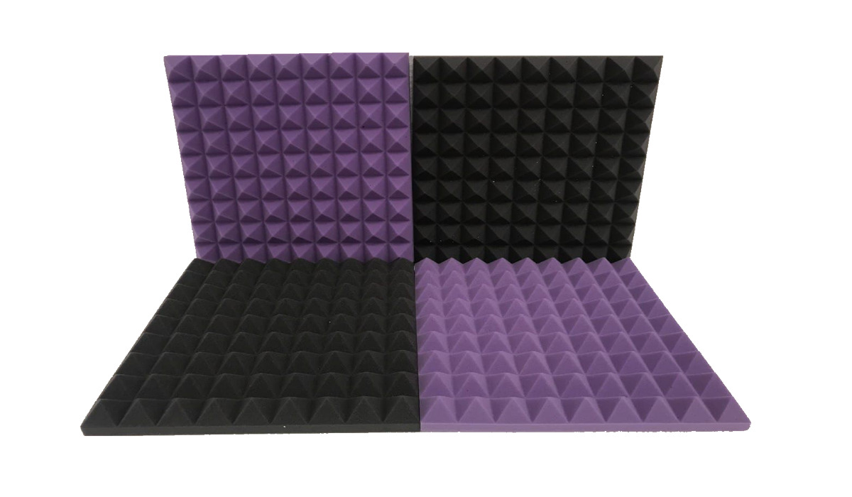 Набор акустического поролона Echoton Piramida 30 (450*450*50мм) темно-серый + фиолетовый