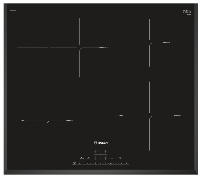 Встраиваемая варочная панель индукционная Bosch PIF651FC1E черный - купить в Москве, цены на Мегамаркет