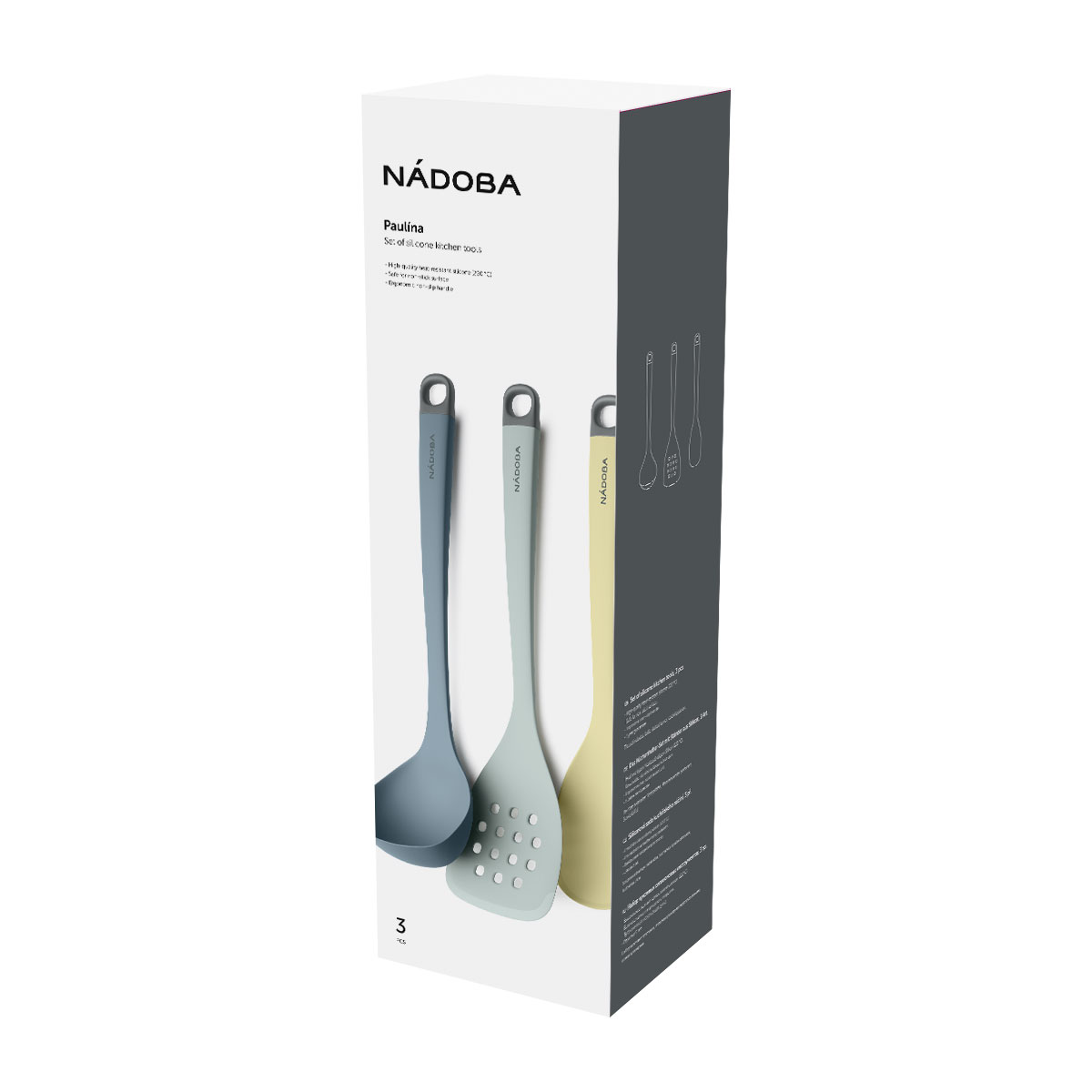 Набор кухонных силиконовых инструментов, 3 пр., NADOBA, серия Paulina – купить в Москве, цены в интернет-магазинах на Мегамаркет