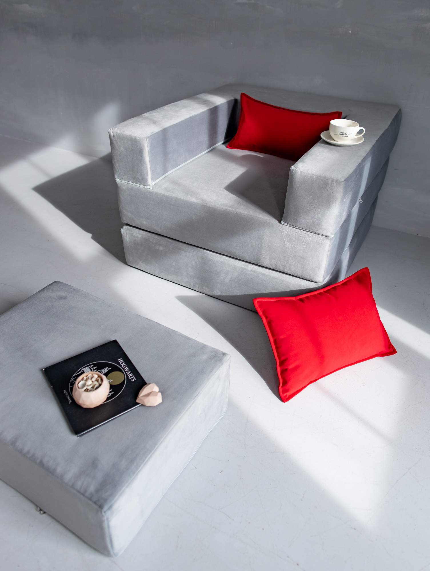Кресло-кровать бескаркасное, раскладное Miella ELLA, серый - купить в Москве, цены на Мегамаркет