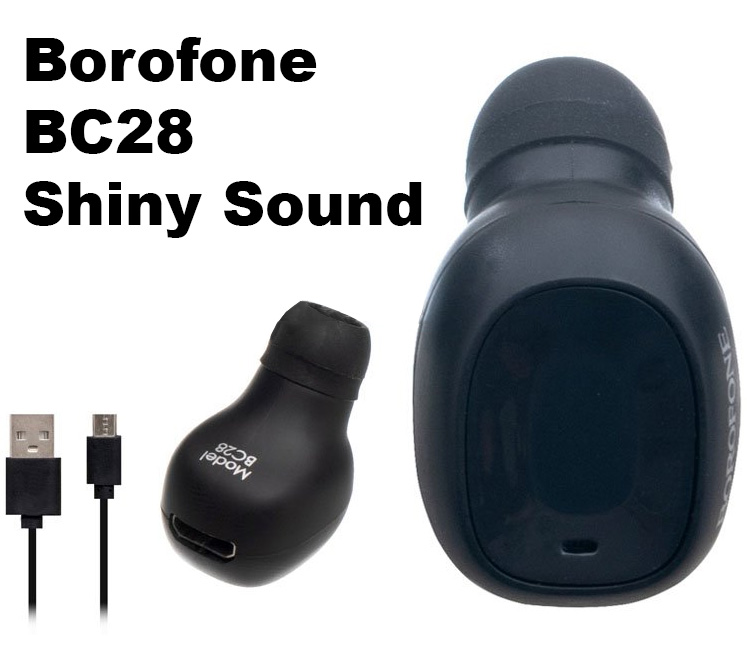 Гарнитура Bluetooth Borofone BC28 Shiny Sound - Черная