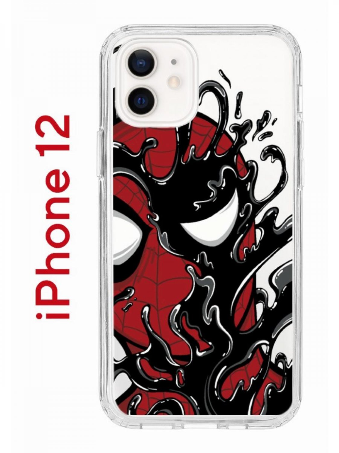 Чехол на iPhone 12/12 Pro с принтом Kruche Print Spider-Man-Venom, бампер с  защитой камеры, купить в Москве, цены в интернет-магазинах на Мегамаркет