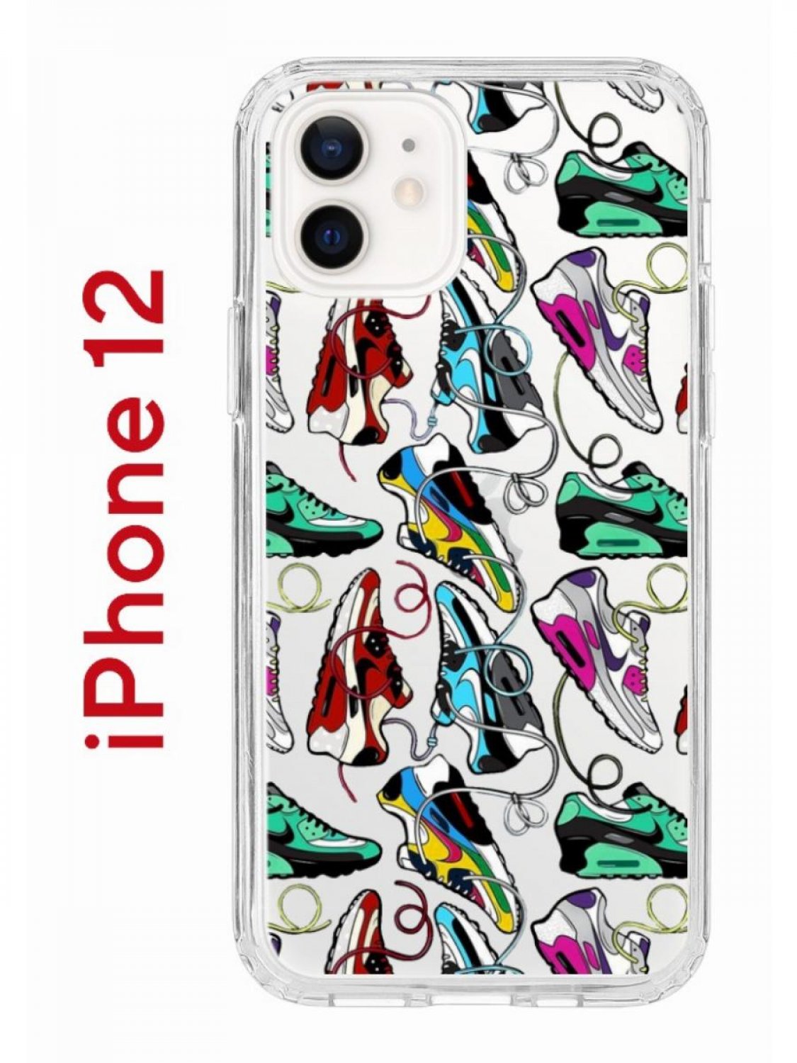 Чехол на iPhone 12/12 Pro Kruche Print Кроссы Nike Air Max, бампер с  защитой камеры, купить в Москве, цены в интернет-магазинах на Мегамаркет