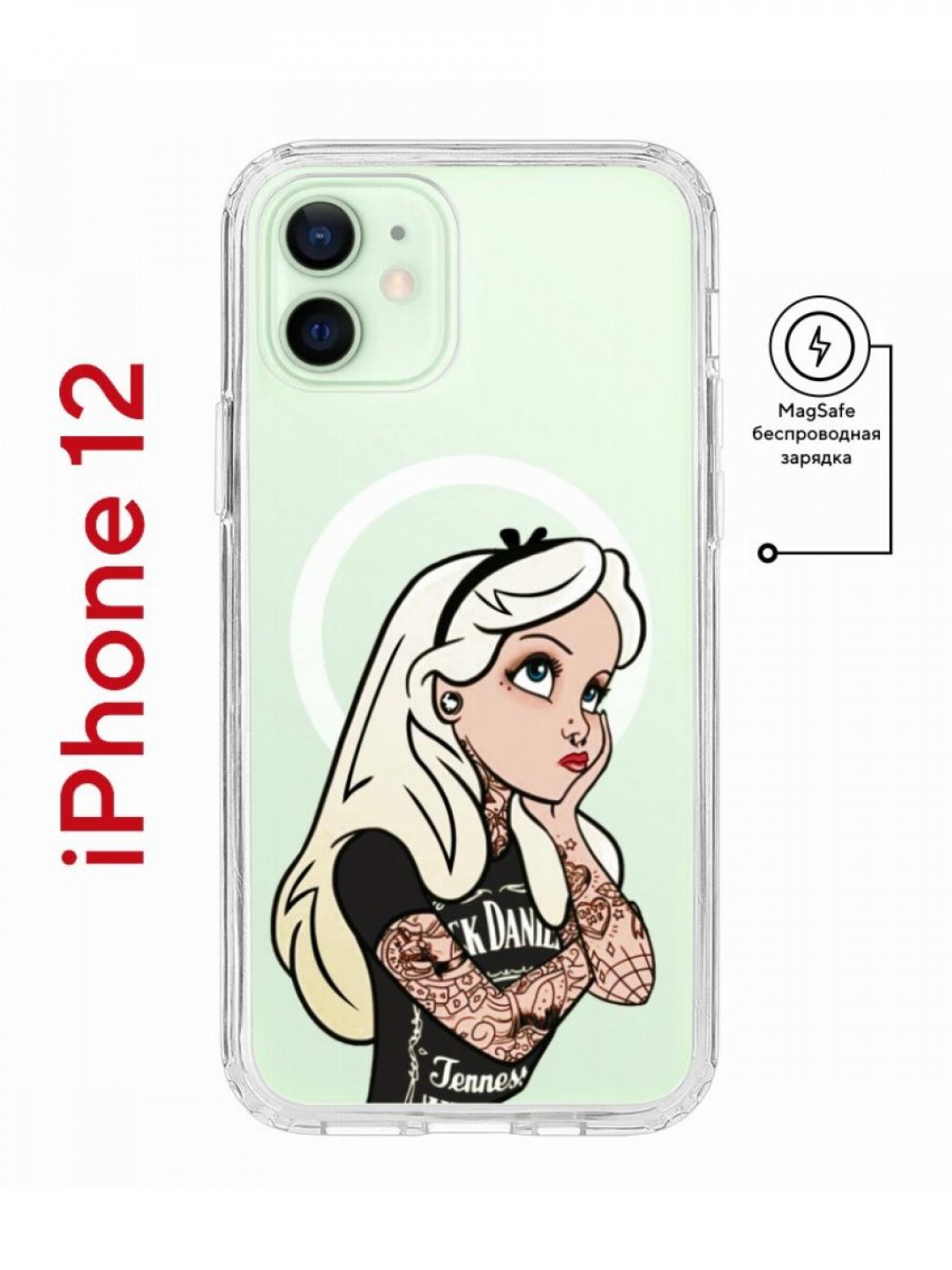 Чехол на iPhone 12/12 Pro MagSafe с принтом Kruche Print Tattoo Girl с  магнитом, купить в Москве, цены в интернет-магазинах на Мегамаркет