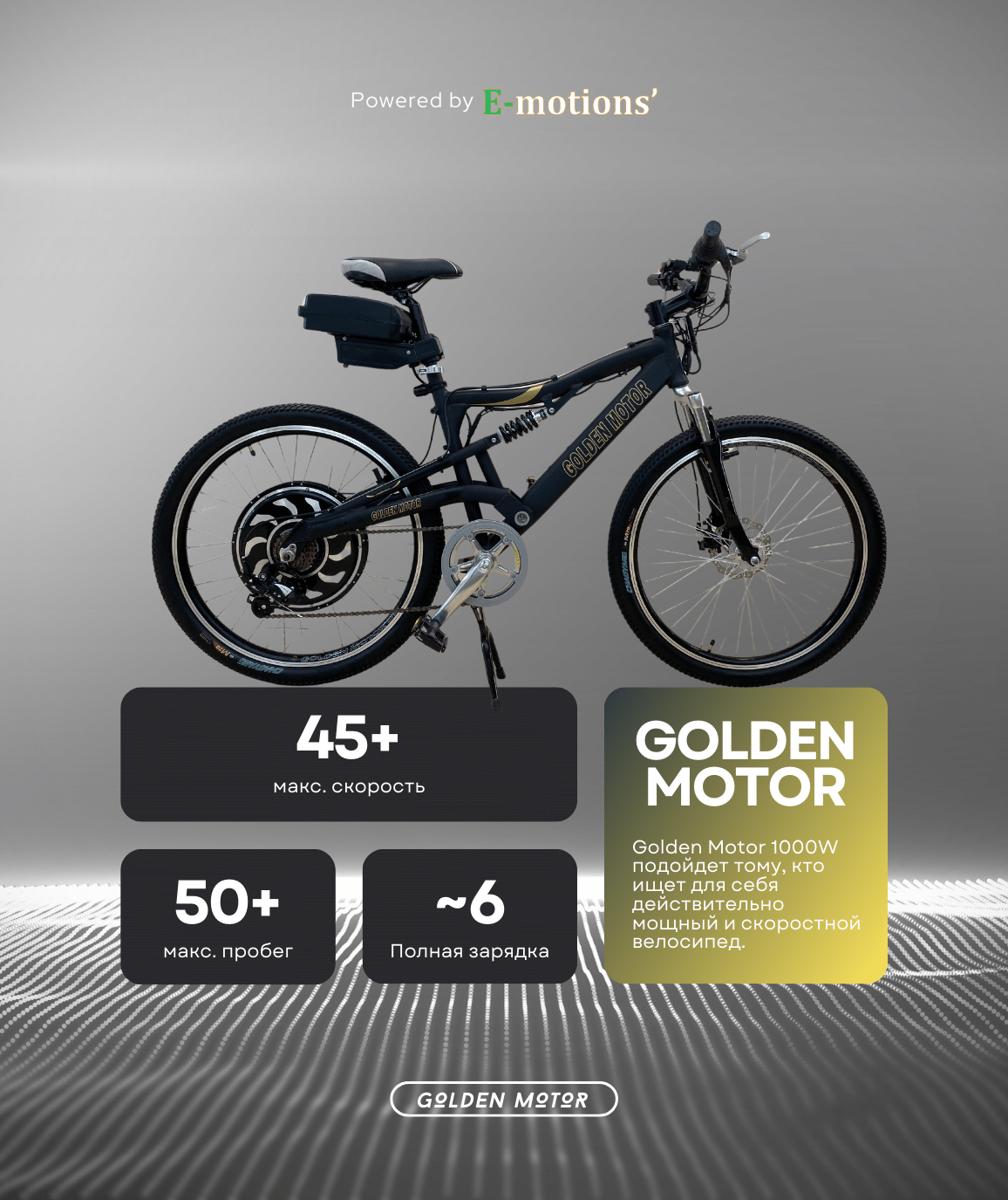 Электровелосипед Golden Motor 1000W 2024 M черный - купить в Re-Volt.ru, цена на Мегамаркет