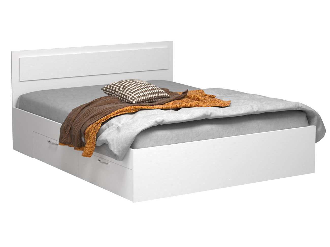 Односпальная кровать Жаклин с ящиками Белый, 900х2000 мм