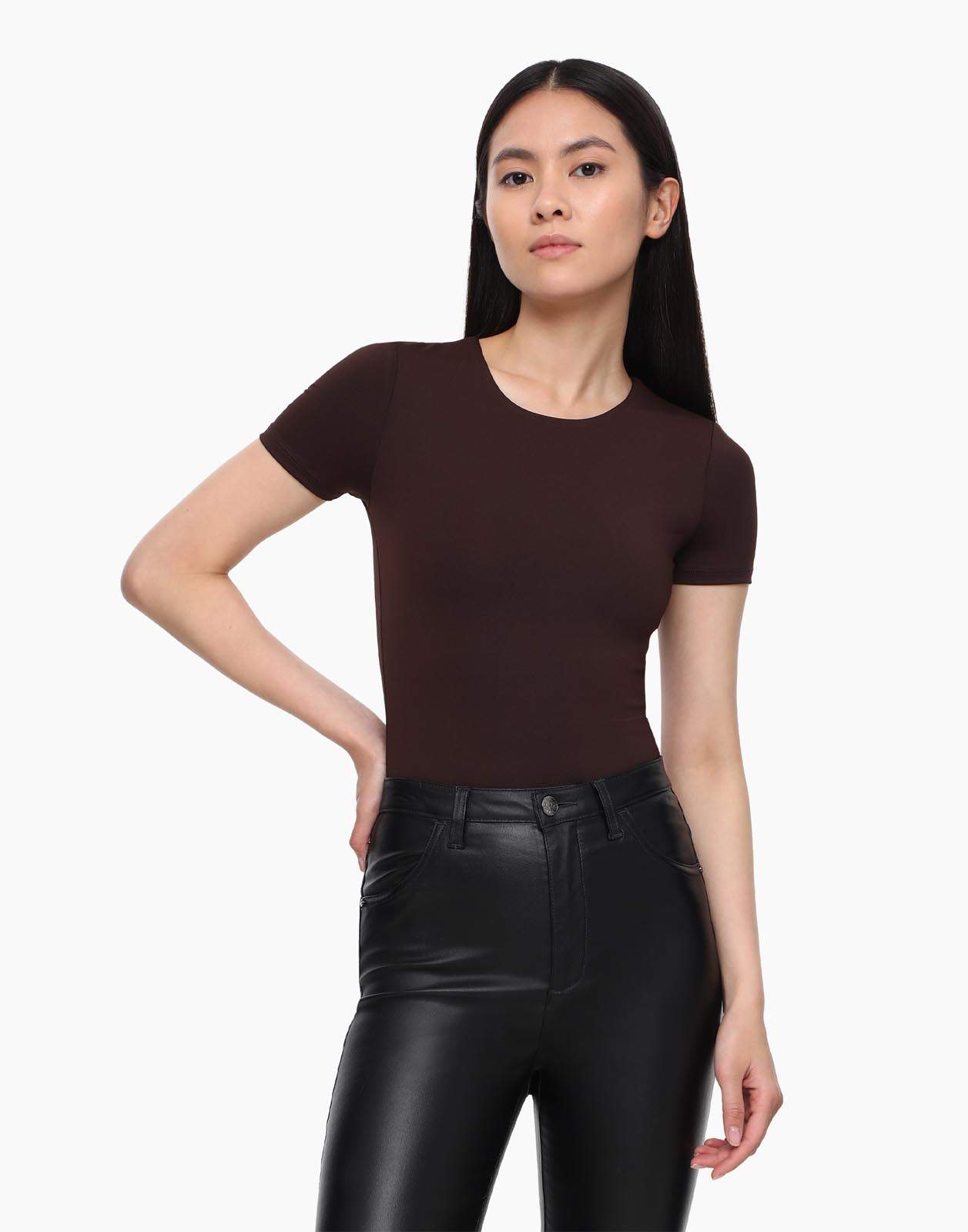 Боди женское Gloria Jeans GKT020353 коричневое XS купить, цены в интернет-магазинах на Мегамаркет