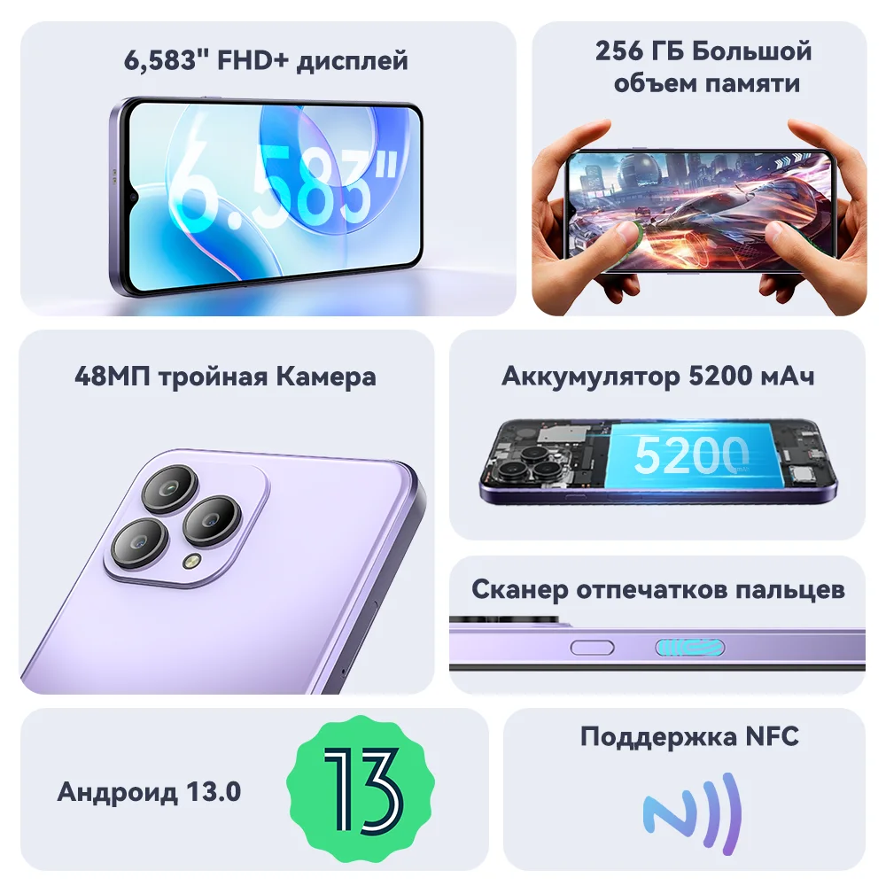 Смартфон Cubot P80 8/256Gb RUS, фиолетовый, купить в Москве, цены в  интернет-магазинах на Мегамаркет