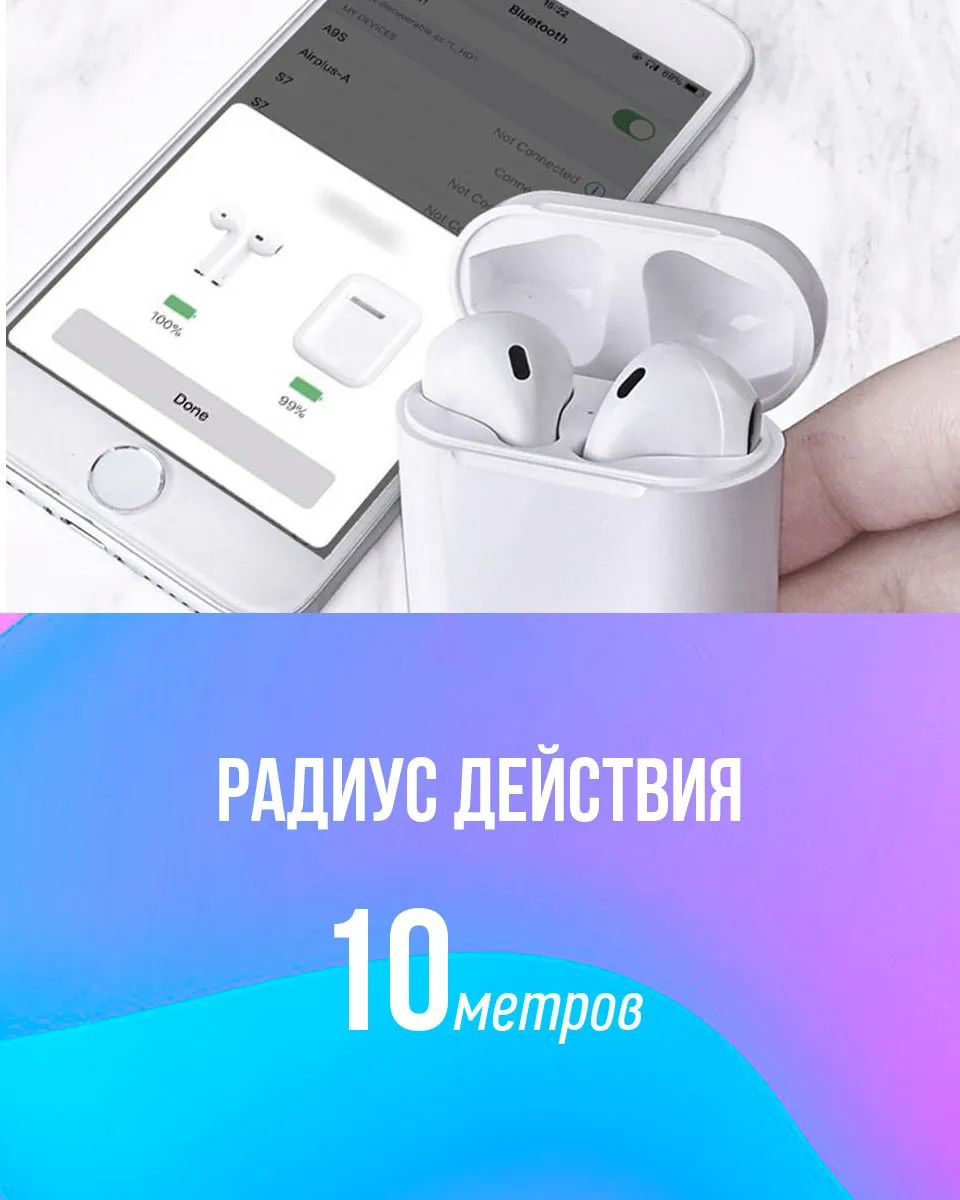 Беспроводные TWS наушники с сенсорным управлением i15PODs белого цвета,  купить в Москве, цены в интернет-магазинах на Мегамаркет