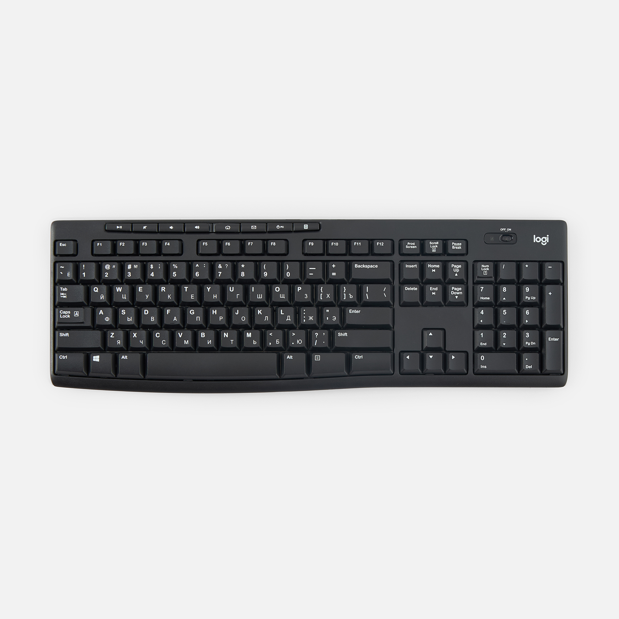 Клавиатура Logitech K270 беспроводная, мультимедиа, черная, 920-003058, RU раскладка - купить в Мегамаркет Москва, цена на Мегамаркет