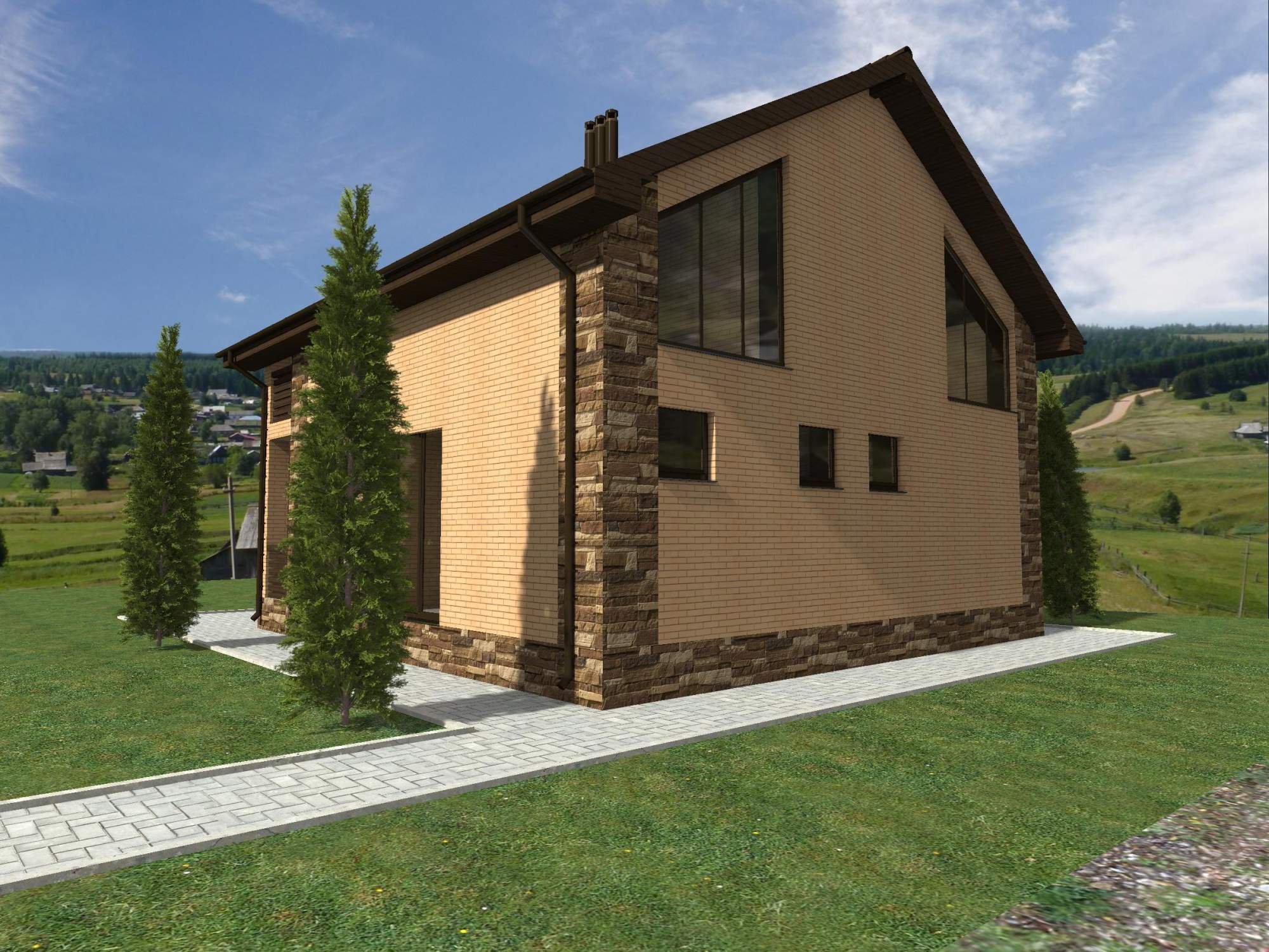 Проект двухэтажного дома из газобетонного блока, облицовка из ...