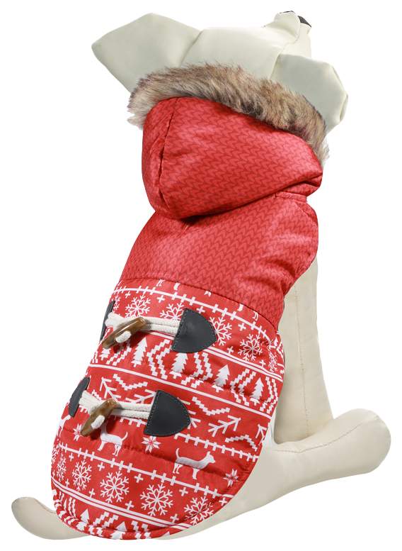 Попона для собак Triol одежда Зимняя сказка, унисекс, красный, S, длина спины 25 см