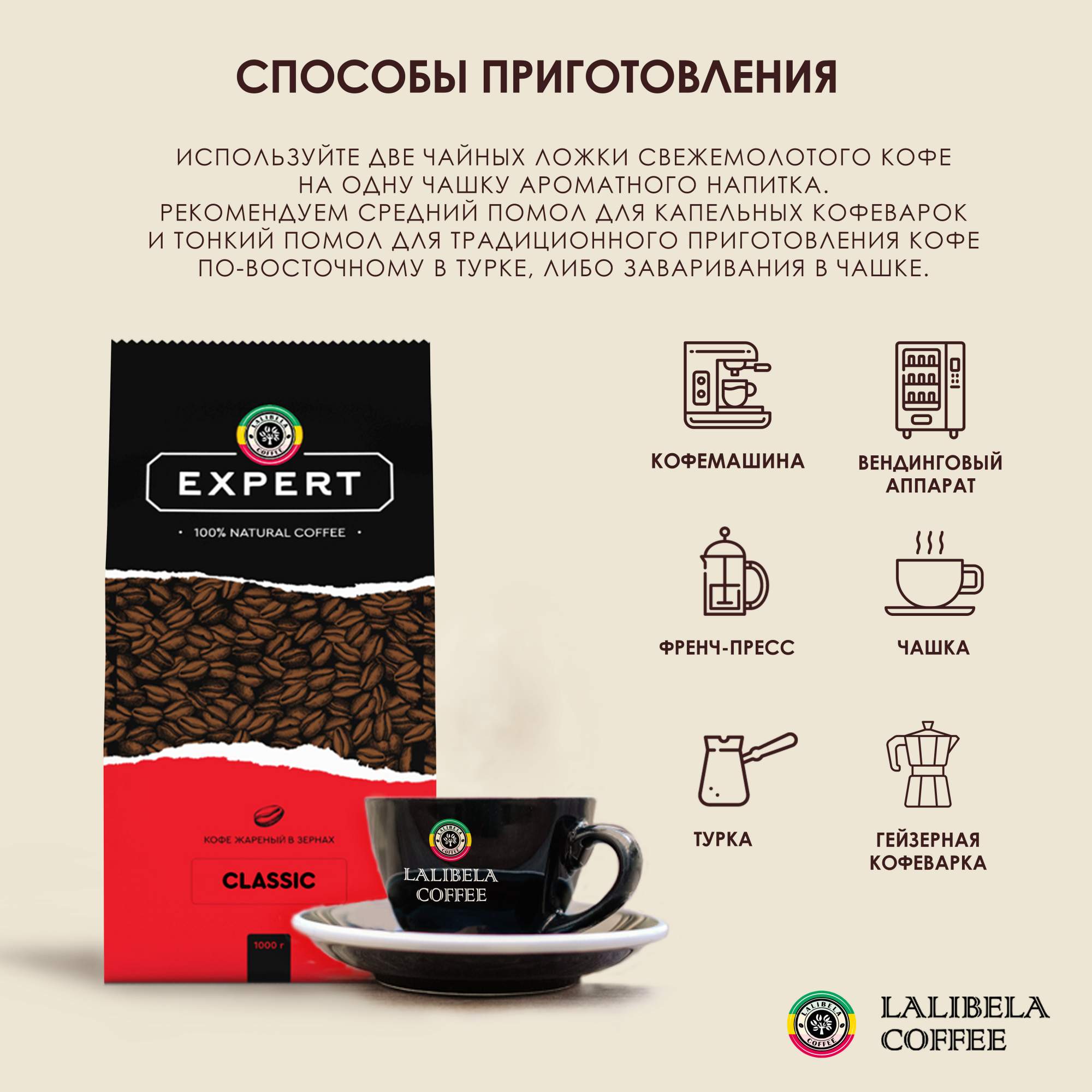 Кофе в зернах LALIBELA COFFEE Expert Classic робуста 100%, 1 кг - отзывы  покупателей на маркетплейсе Мегамаркет | Артикул: 600005620876