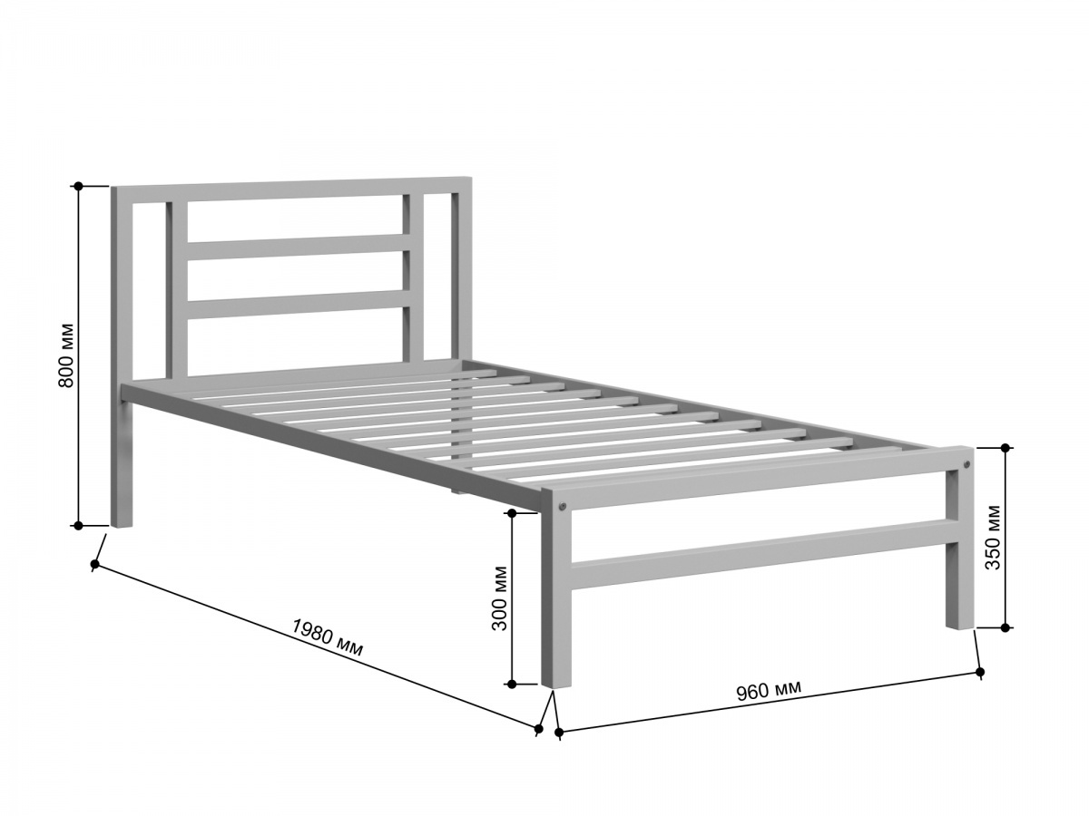 Параметры односпальной кровати