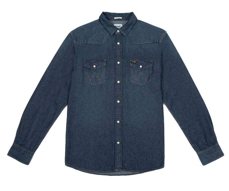 Джинсовая рубашка мужская Wrangler W5MSLW301 синяя L