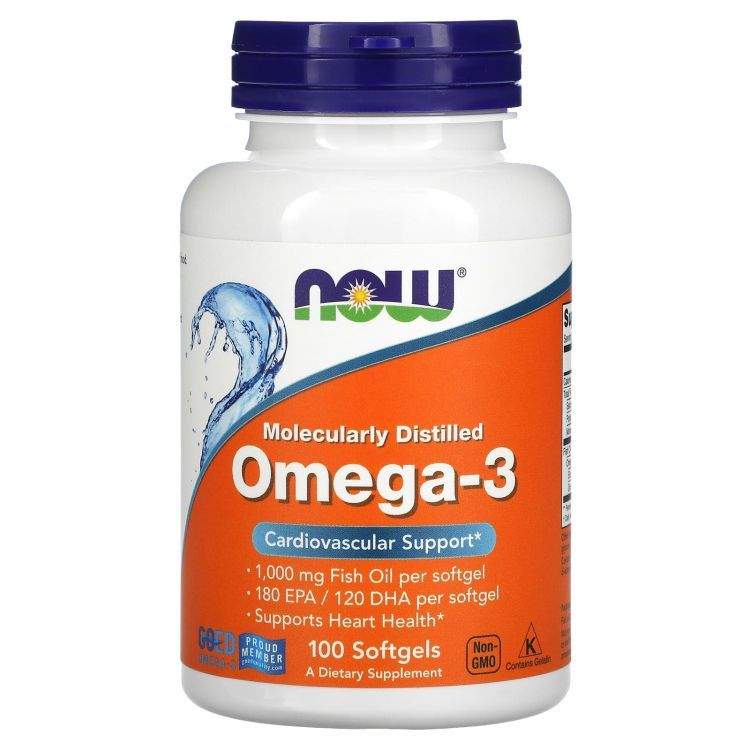 Omega-3 NOW 1000 мг капсулы 100 шт. - купить в ИП Зайвов Дмитрий Игоревич, цена на Мегамаркет