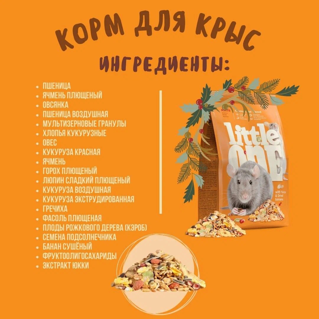 Корм для крыс Little One Rats 0.9 кг 1 шт - отзывы покупателей на  маркетплейсе Мегамаркет | Артикул товара:100022761907