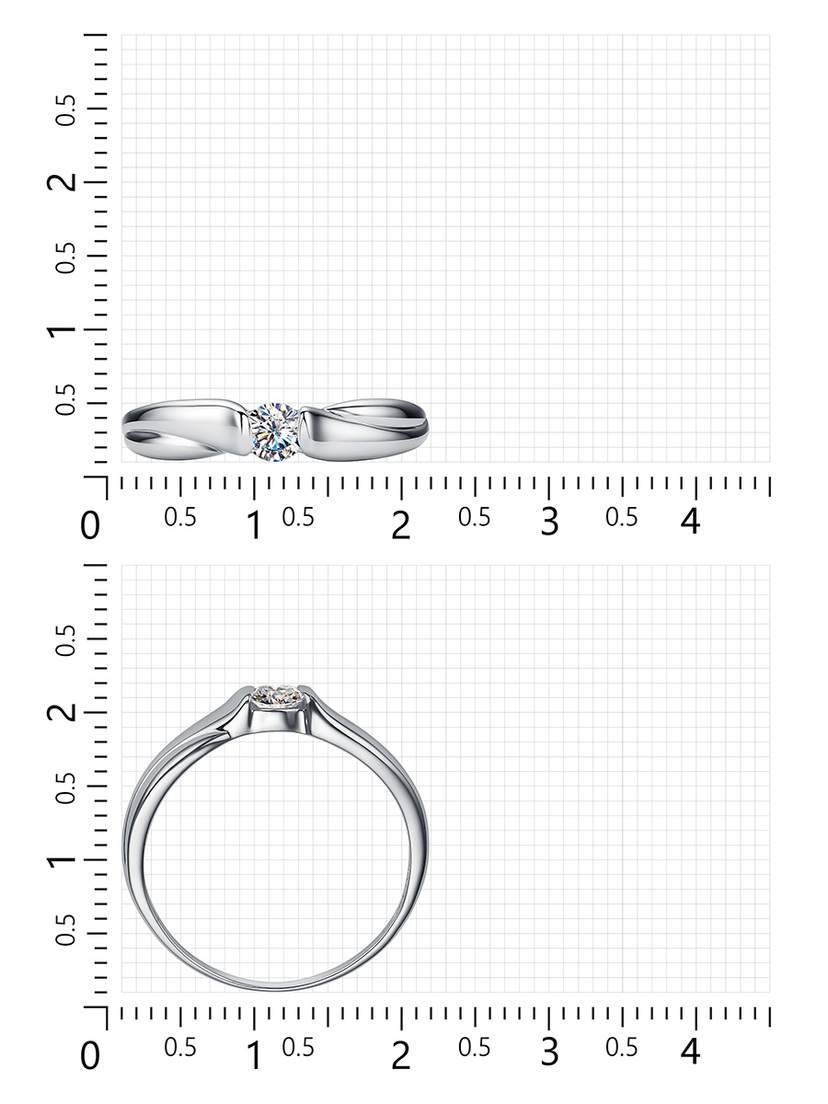 Кольцо помолвочное из серебра с фианитом р. 21 Kari Jewelry К630-810