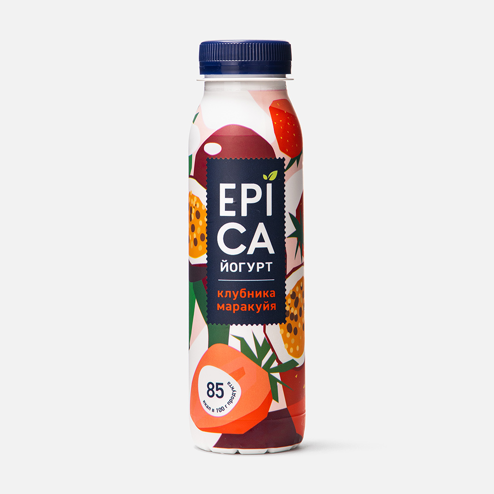 Купить питьевой йогурт Epica клубника-маракуйя 2,5% БЗМЖ 260 г, цены на Мегамаркет | Артикул: 100029005616