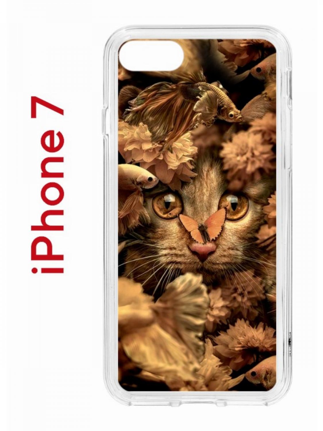 Чехол на iPhone 7,8,SE 2020 2022 Kruche Print Котик с рыбками, бампер с  защитой камеры, купить в Москве, цены в интернет-магазинах на Мегамаркет