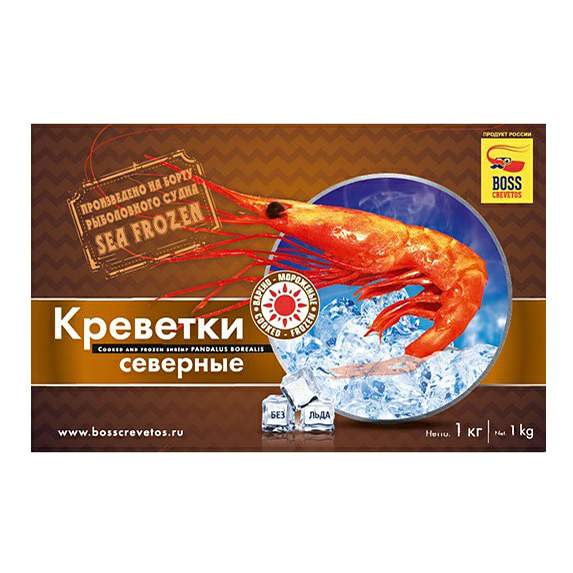 Креветки Boss Crevetos, замороженные, без заправки, 1000 гр