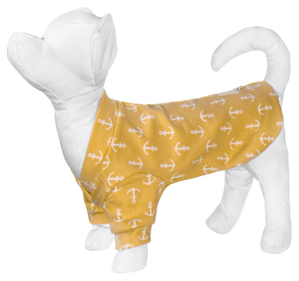Толстовка для собак Yami-Yami одежда Якорь, унисекс, желтый, M, длина спины 30 см