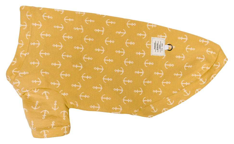 Толстовка для собак Yami-Yami одежда Якорь, унисекс, желтый, L, длина спины 35 см
