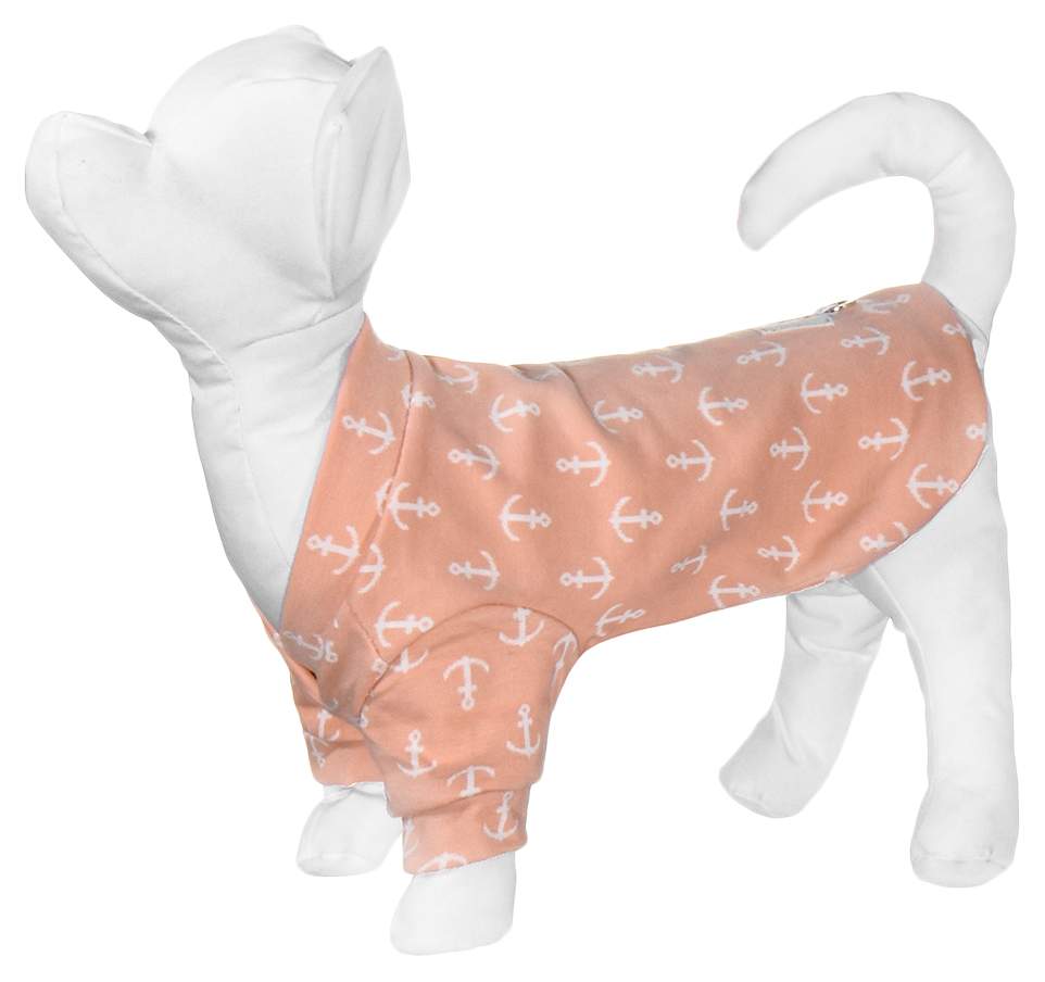 Толстовка для собак Yami-Yami одежда Якорь, унисекс, розовый, XS, длина спины 20 см
