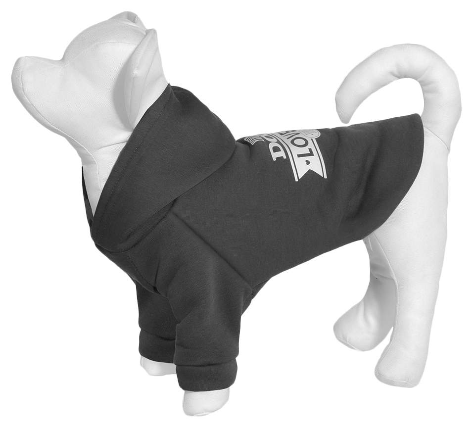 Толстовка для собак Yami-Yami одежда, унисекс, серый, XL, длина спины 34 см