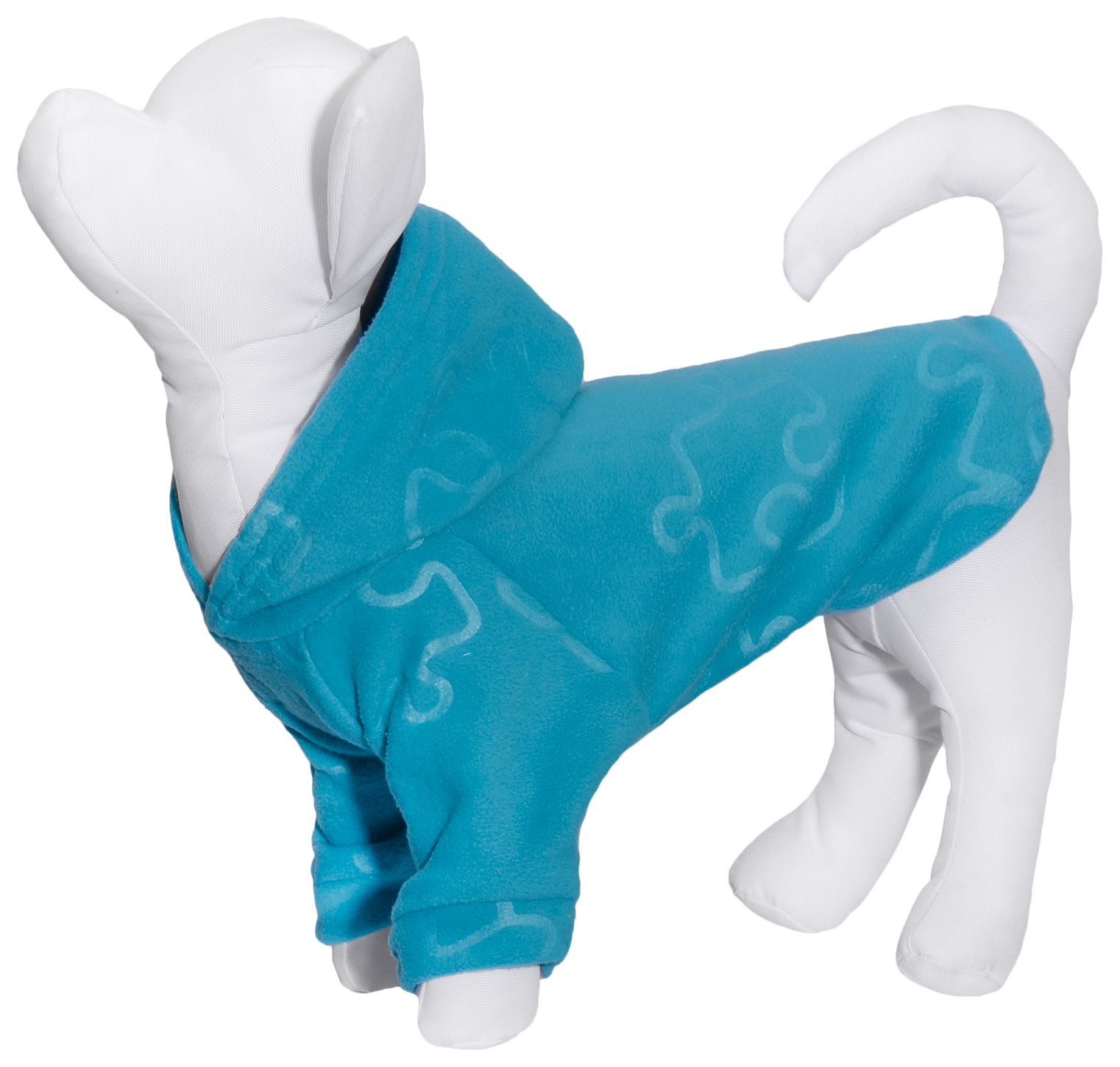 Толстовка для собак Yami-Yami одежда Пазлы, унисекс, голубой, XL, длина спины 34 см