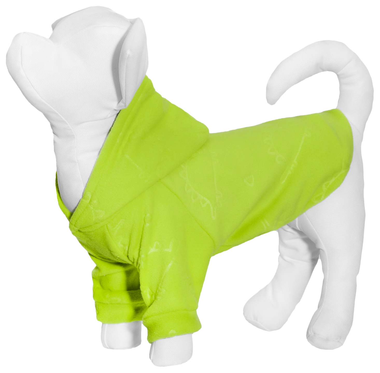 Толстовка для собак Yami-Yami одежда Динозавры, унисекс, зеленый, XL, длина спины 34 см