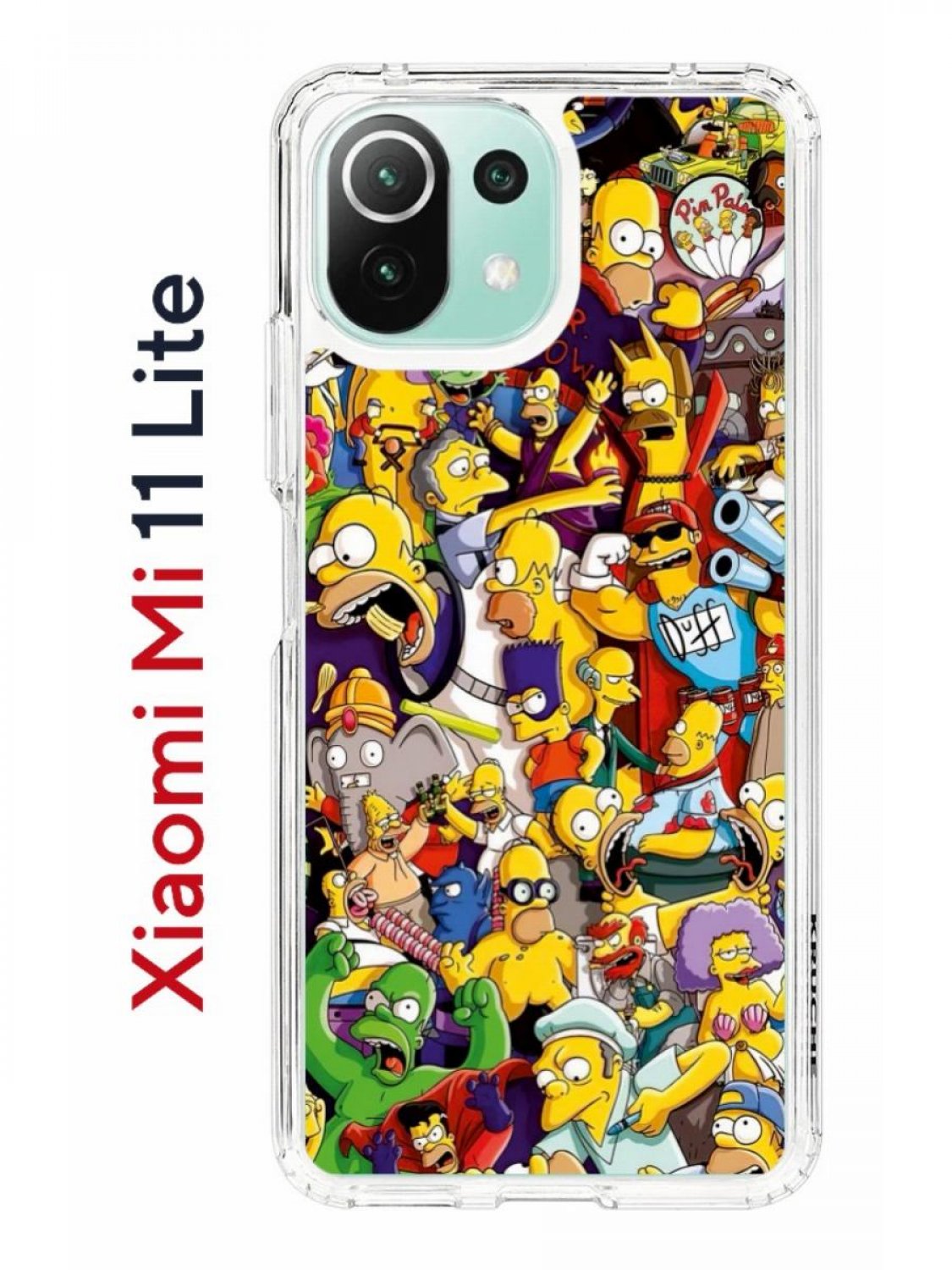 Чехол на Xiaomi Mi 11 Lite Kruche Print Симпсоны,противоударный бампер,с  защитой камеры, купить в Москве, цены в интернет-магазинах на Мегамаркет