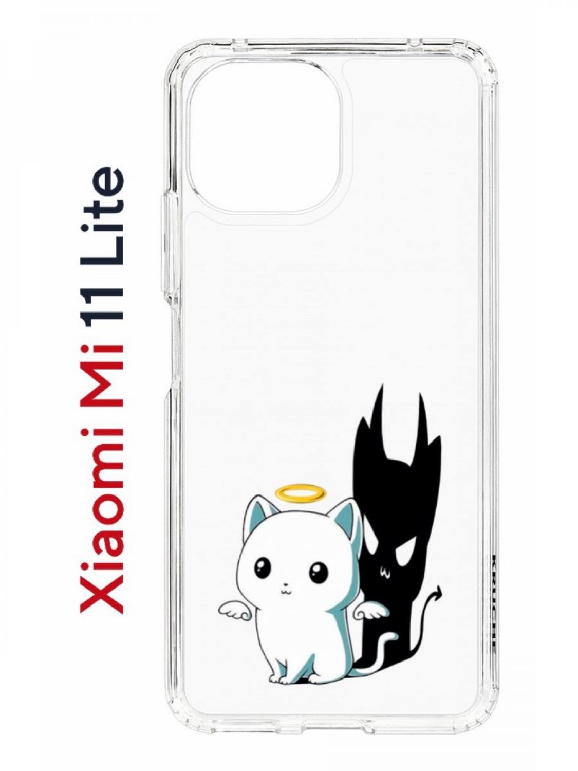 Чехол на Xiaomi Mi 11 Lite Kruche Print Angel Demon,противоударный бампер,с  защитой камеры, купить в Москве, цены в интернет-магазинах на Мегамаркет