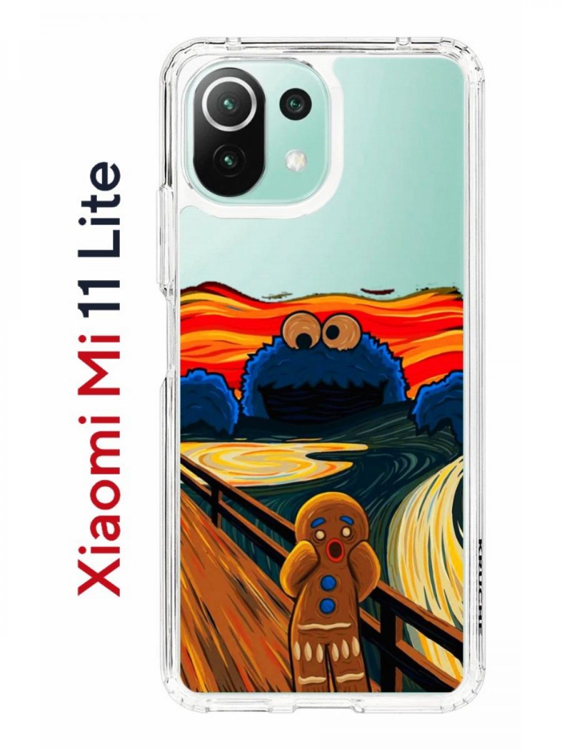 Чехол на Xiaomi Mi 11 Lite Kruche Print Cookie Scream,противоударный бампер  с принтом, купить в Москве, цены в интернет-магазинах на Мегамаркет