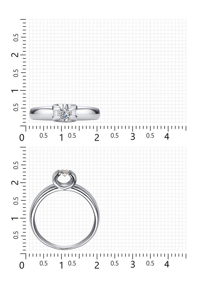 Кольцо помолвочное из серебра с фианитом р. 15,5 Kari Jewelry К630-1933