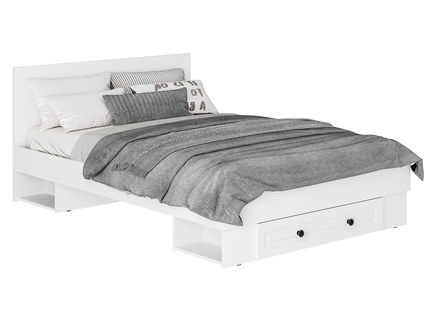 Двуспальная кровать BTS Северина Белый 140х200 см Стандарт - купить в Москве, цены на Мегамаркет | 100063335971