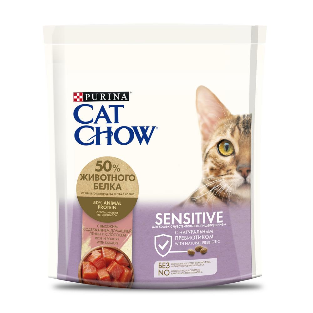 Сухой корм для кошек Cat Chow Special Care Sensitive, лосось,0,4кг