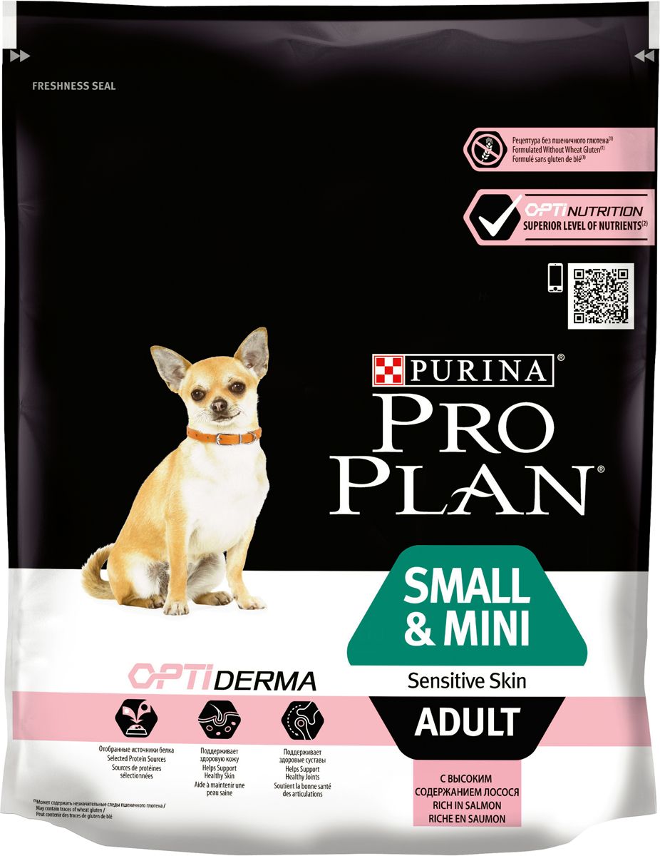 Сухой корм для собак PRO PLAN OptiDerma Small&Mini Adult, для мелких пород, лосось, 0,7кг