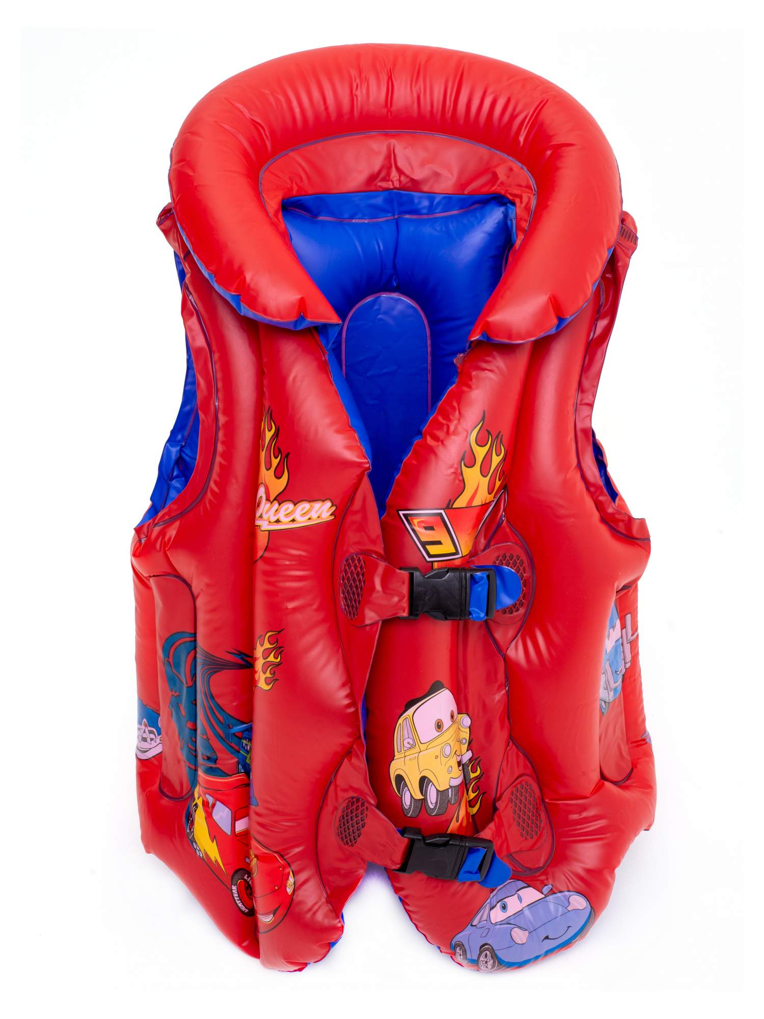 Плавательный жилет детский Solmax рисунок машинки 8-12 лет рост 130-150см красный SM90704