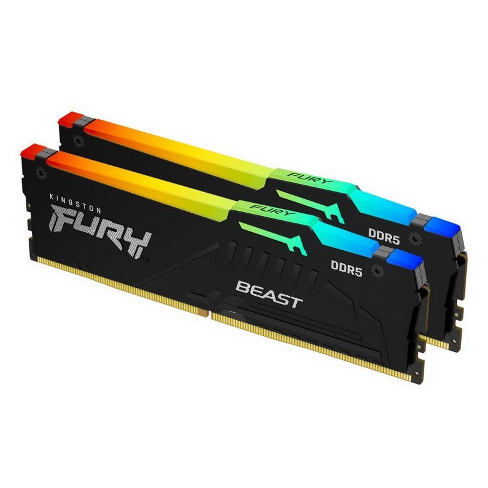 Оперативная память Kingston Fury Beast RGB (KF548C38BBAK2-16) DDR5 2x8Gb 4800MHz, купить в Москве, цены в интернет-магазинах на Мегамаркет