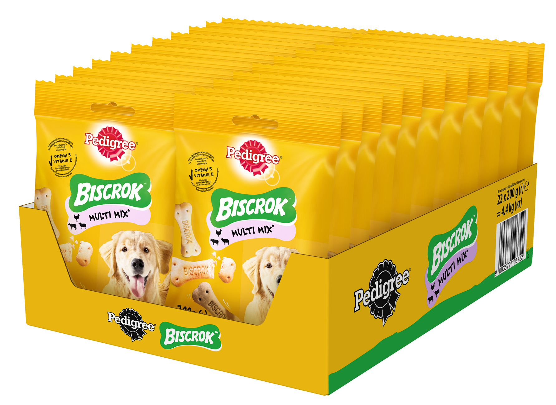 Лакомство для взрослых собак Pedigree Biscrok "Бисквитные косточки ассорти", 200г