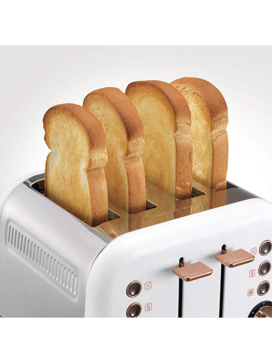 morphy richards white and rose gold toaster