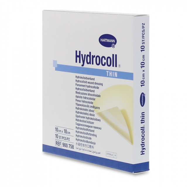 Повязка Hydrocoll thin гидроколлоидная самофиксирующаяся для заживления 10х10 см 10 шт.