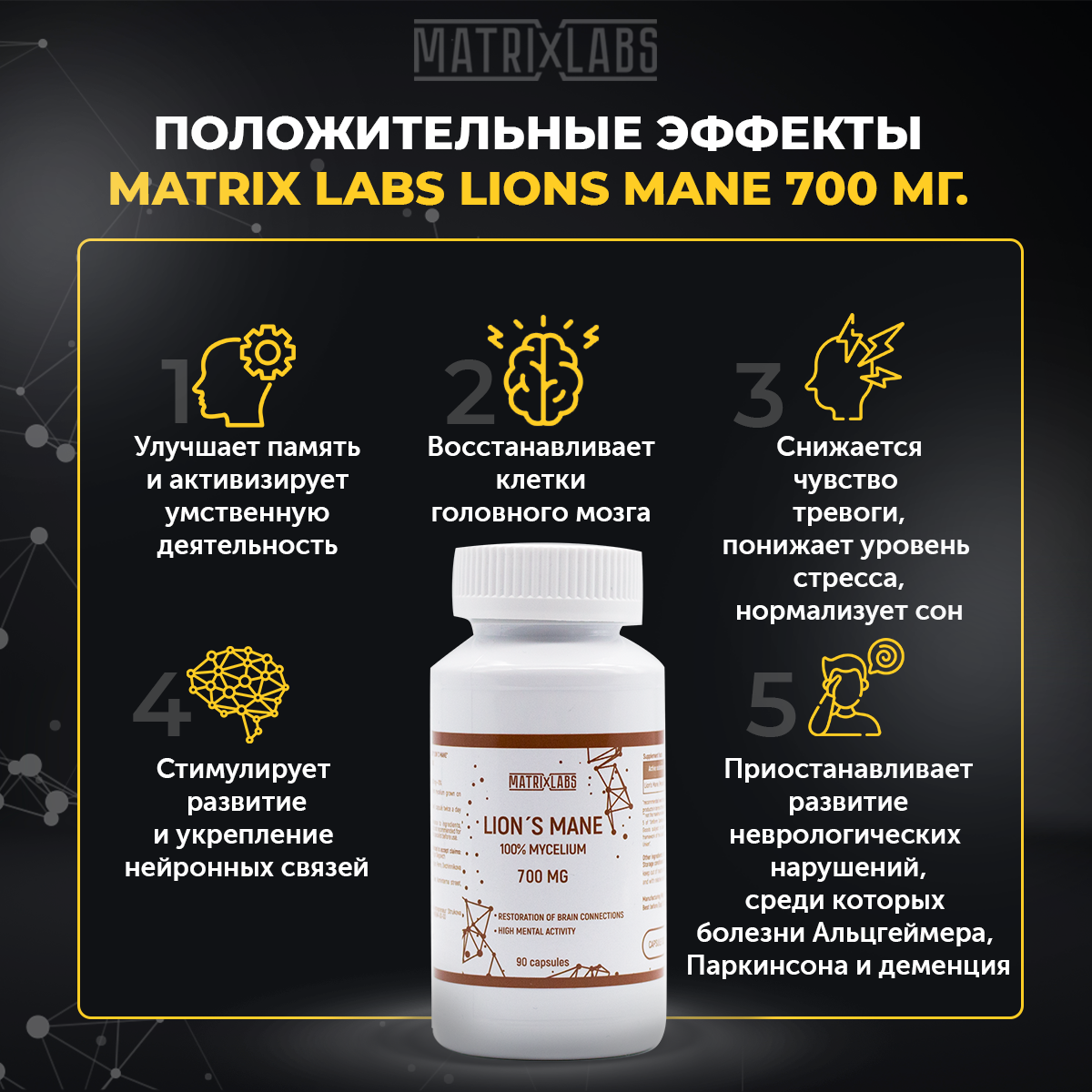 Ежовик Гребенчатый Matrix Labs 700 мг 90 капсул - купить в  интернет-магазинах, цены на Мегамаркет | витамины, минералы и пищевые  добавки 98956600