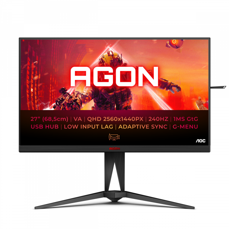 27" Монитор AOC AG275QZN/EU красный, черный 240Hz 2560x1440 VA, купить в Москве, цены в интернет-магазинах на Мегамаркет