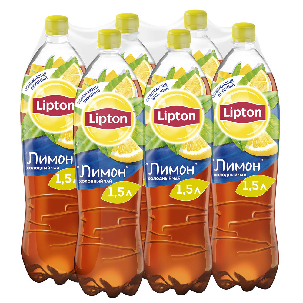 Купить чай холодный черный Lipton Лимон негазированный 6 штук по 1.5 л, цены на Мегамаркет | Артикул: 100032477764