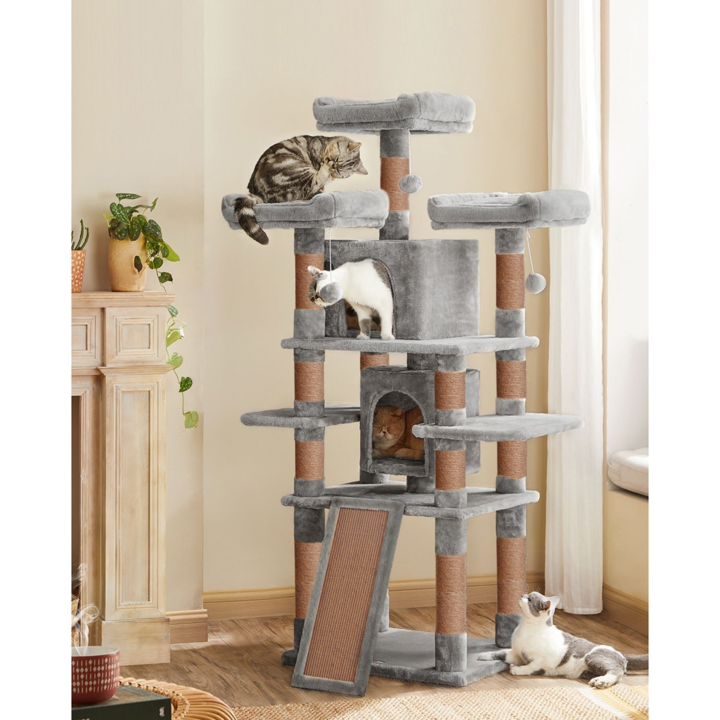 Домик для кошек с лежанкой “Мрия”, игровой комплекс когтеточка, 100*60*40см