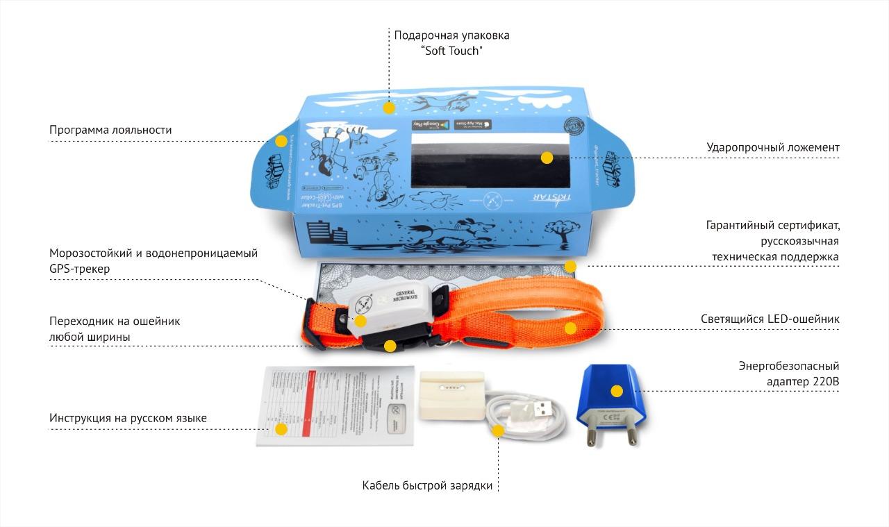 GPS-трекер для животных ТК911-GMW с LED ошейником, морозостойкий, отслеживание  online