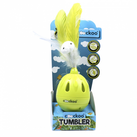 Интерактивная игрушка для кошек Ebi Tumbler, пластик, желтый, 19,5 см