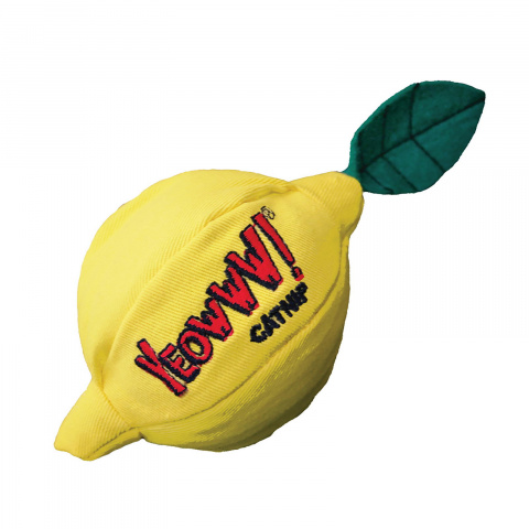 Игрушка для кошек ROSEWOOD мягкая с кошачьей мятой "Лимон YEOWWW", жёлтая